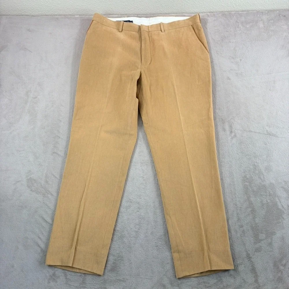 Vintage Polo Ralph Lauren Moleskin Brushed Cotton Trouser Pants Tan Men 38x31
